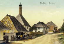 Izgled Kiseljaka vjerovatno iz 19. stoljeća, sa bosanskim kućama i džamijom osmansko-orijentalne arhitekture