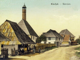 Izgled Kiseljaka vjerovatno iz 19. stoljeća, sa bosanskim kućama i džamijom osmansko-orijentalne arhitekture