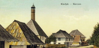 Izgled Kiseljaka vjerovatno iz 19. stoljeća, sa bosanskim kućama i džamijom osmansko-orijentalne arhitekture